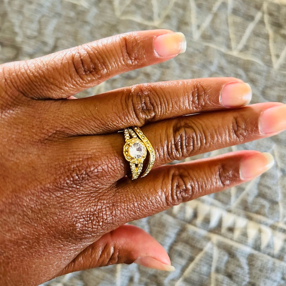 Gold Plated Cubic Zirconia Ring